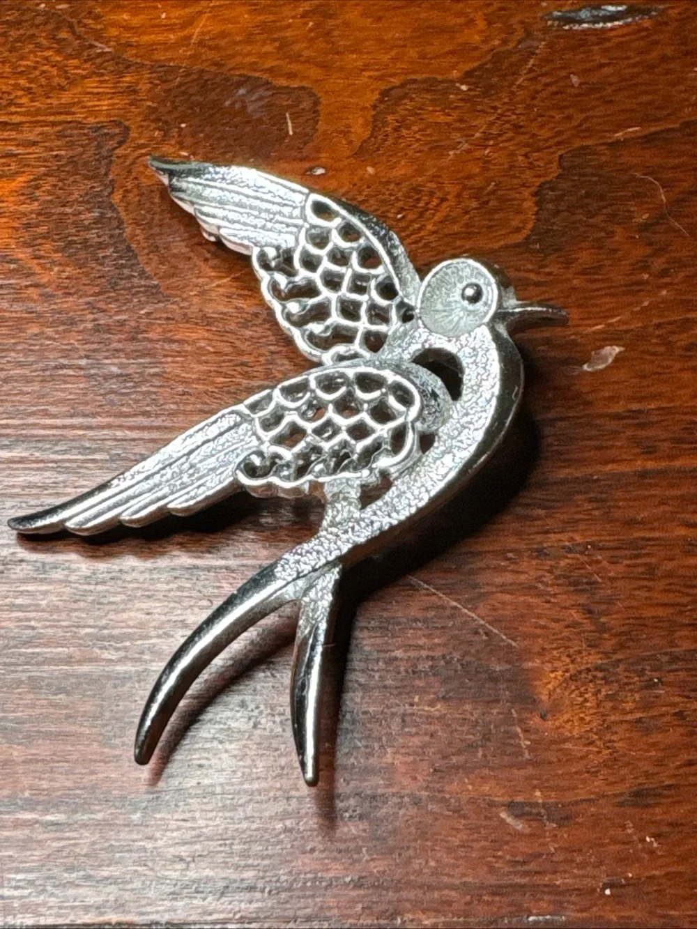 Sarah Coventry Silver-Tone Flying Bird Brooch